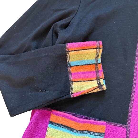 Bets by Canvasbacks Artsy Patchwork Jacket Women Medium Wool Nylon Color-Block - Picture 4 of 12